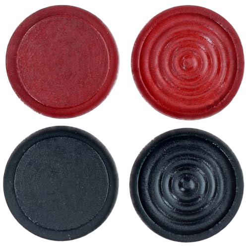 WE Games Wooden Checkers Pieces - 24 Red & Black Checkers, 1.062-inch, with Storage Bag