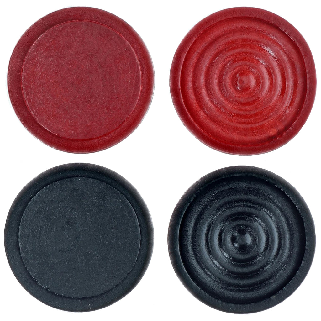 WE Games Wooden Checkers Pieces - 24 Red & Black Checkers, 1.062-inch, with Storage Bag
