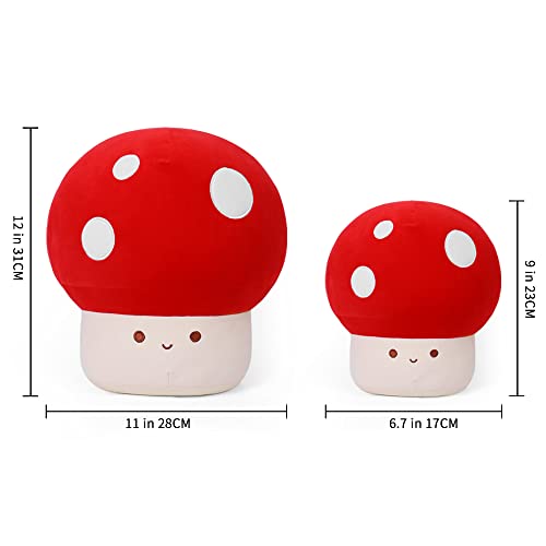 WeBingo 9 Inch Mushroom Plush Pillow – Super Soft Cute Stuffed Animal Toy for Kids and Adults
