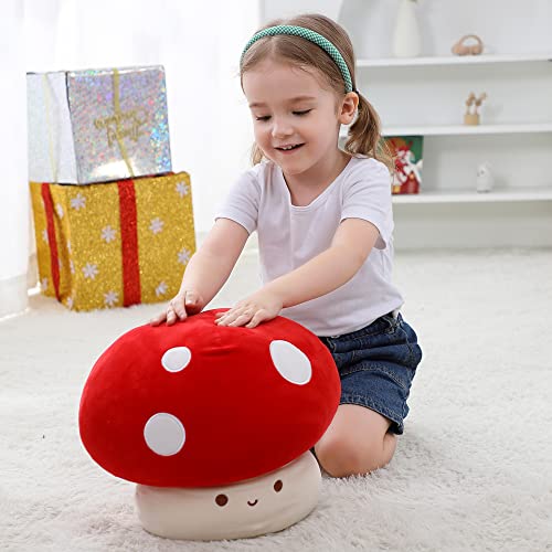 WeBingo 9 Inch Mushroom Plush Pillow – Super Soft Cute Stuffed Animal Toy for Kids and Adults