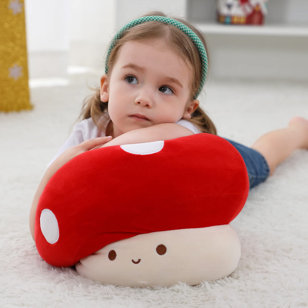 WeBingo 9 Inch Mushroom Plush Pillow – Super Soft Cute Stuffed Animal Toy for Kids and Adults