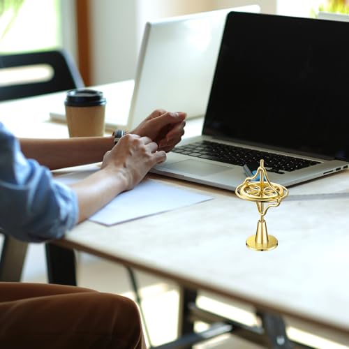 Weewooday Gold Metal Gyroscope Spinning Top – Anti-Gravity Stress Relief Toy