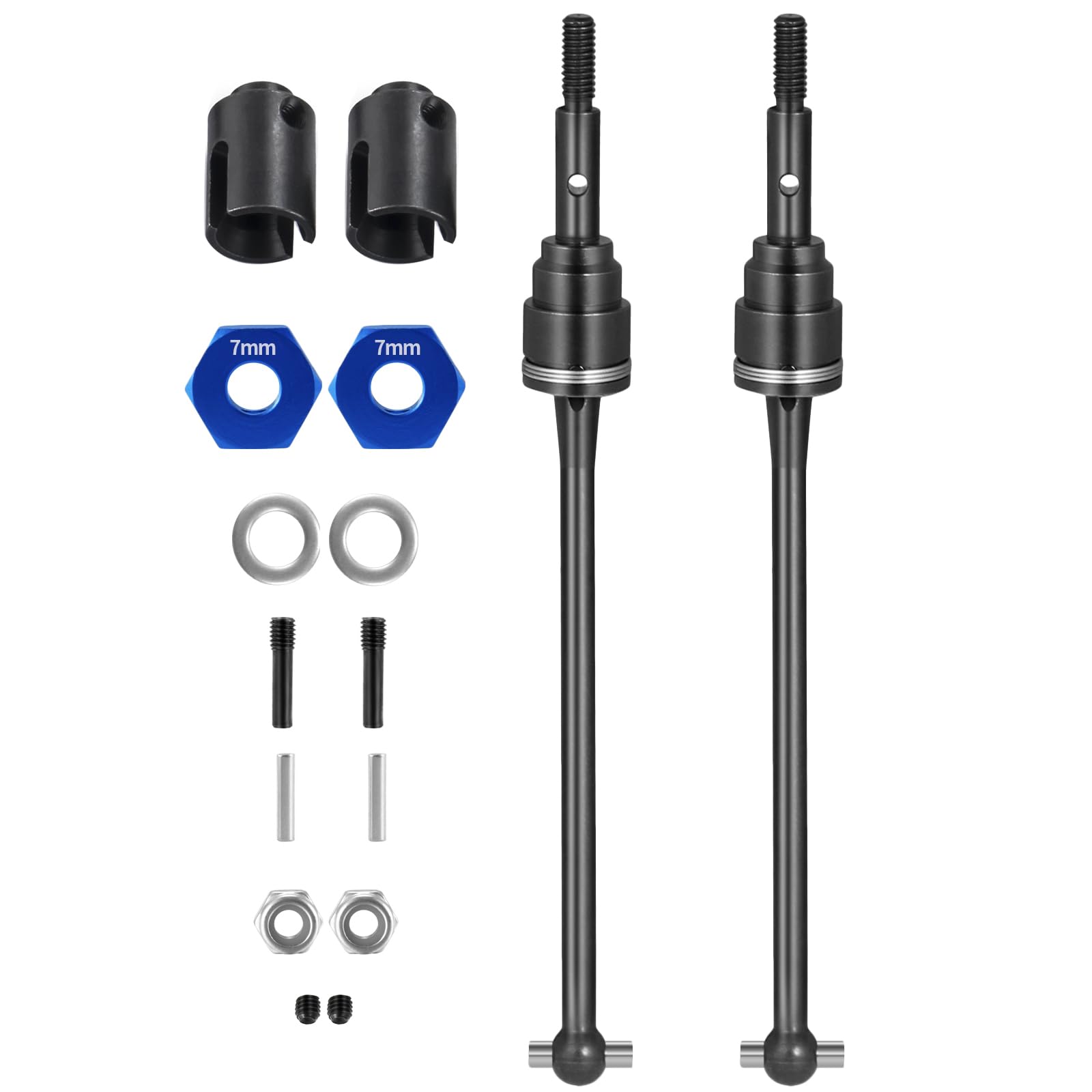 WEFEINO Front Steel CVD Driveshaft Upgrade for Traxxas Slash Rustler Stampede Hoss Bandit VXL 4X4 2WD RC Car