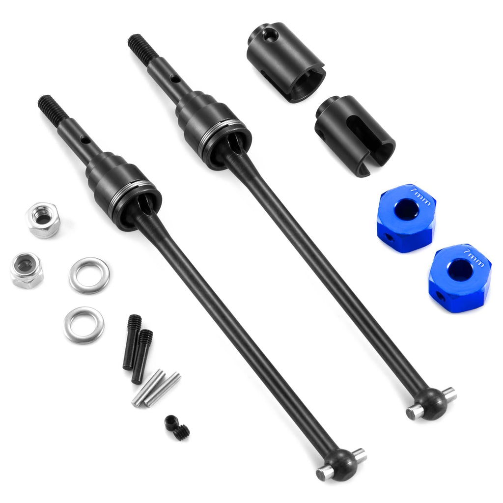 WEFEINO Front Steel CVD Driveshaft Upgrade for Traxxas Slash Rustler Stampede Hoss Bandit VXL 4X4 2WD RC Car