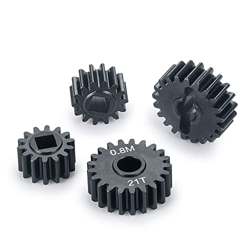 WEFEINO Harden Steel Overdrive Portal Gears (14T/21T) Upgrade for Axial SCX10 & Capra RC Crawler