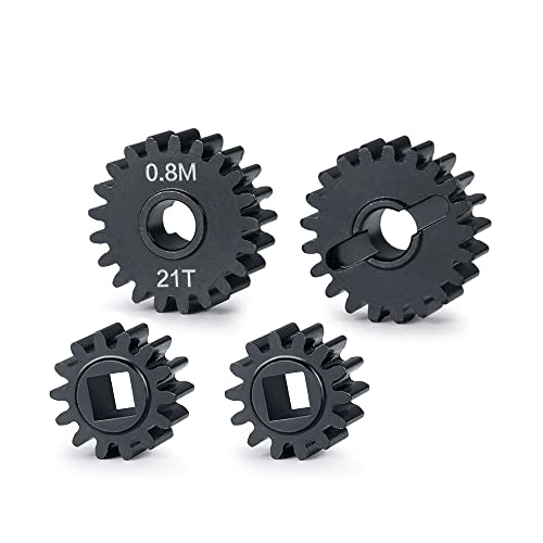 WEFEINO Harden Steel Overdrive Portal Gears (14T/21T) Upgrade for Axial SCX10 & Capra RC Crawler
