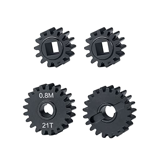 WEFEINO Harden Steel Overdrive Portal Gears (14T/21T) Upgrade for Axial SCX10 & Capra RC Crawler