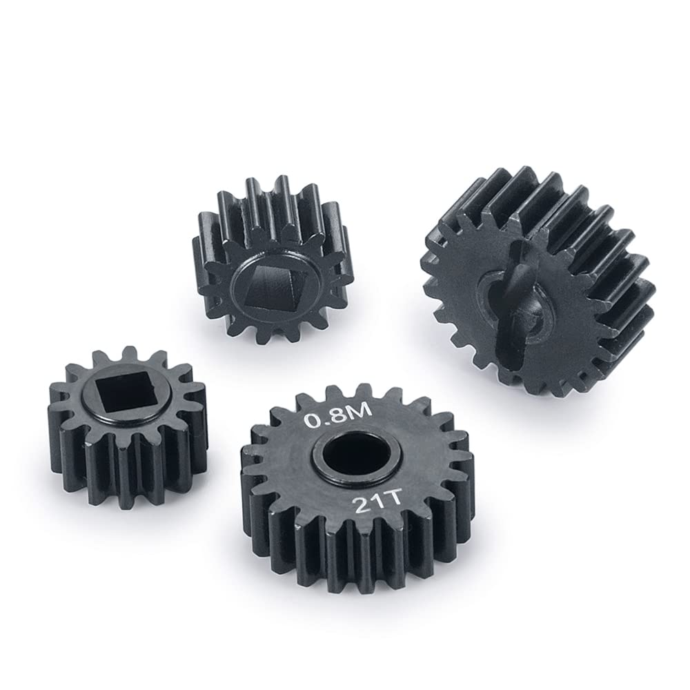 WEFEINO Harden Steel Overdrive Portal Gears (14T/21T) Upgrade for Axial SCX10 & Capra RC Crawler