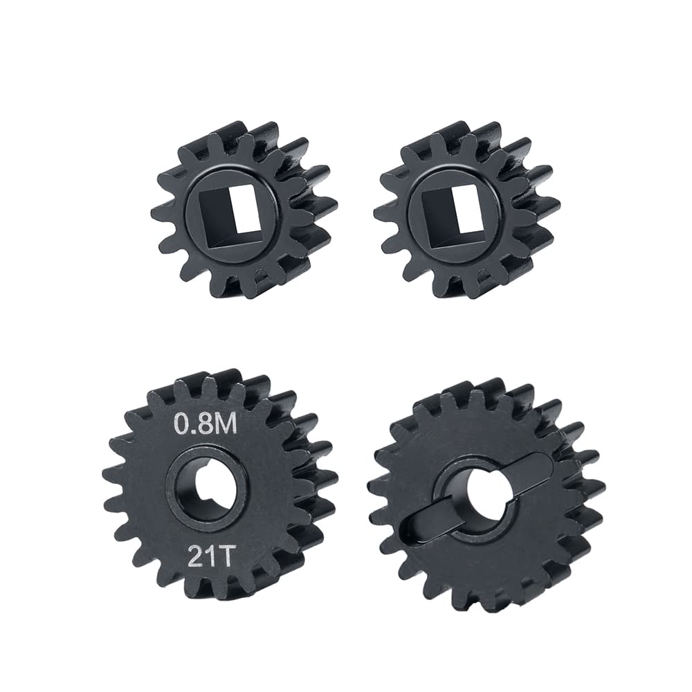 WEFEINO Harden Steel Overdrive Portal Gears (14T/21T) Upgrade for Axial SCX10 & Capra RC Crawler