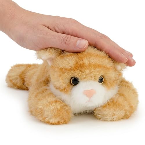 Weighted Cat Stuffed Animal – 8-Inch Orange Plush Toy, Soft & Slightly Weighted for Stress Relief, Gift for Kids and Adults by Jorkei