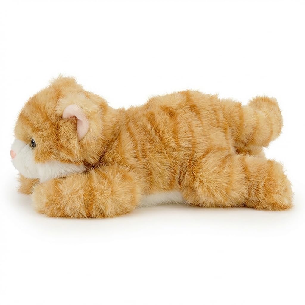 Weighted Cat Stuffed Animal – 8-Inch Orange Plush Toy, Soft & Slightly Weighted for Stress Relief, Gift for Kids and Adults by Jorkei