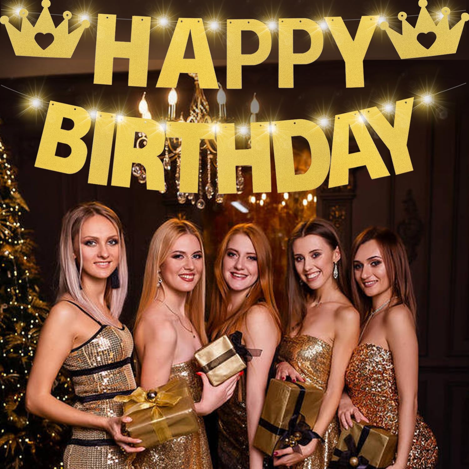 WELITTCON 175-Piece DIY Glitter Gold Customizable Banner Kit for Parties
