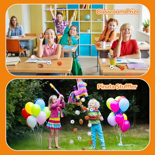 WELLVO 24-Pack Mini Foam Sports Balls - Stress Relief Toys for Kids & Adults, Party Favors, Goodie Bag Stuffers