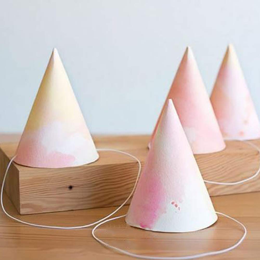 WEOXPR White Paper Party Hats - Bulk Blank Cone Hats for DIY, Birthdays & Halloween (10/20/40/60 Pack)
