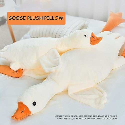 Werdast 19.5-Inch White Goose Plush Pillow – Soft Stuffed Animal Toy