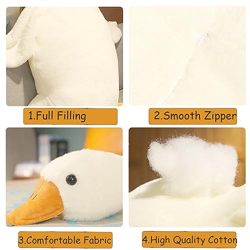 Werdast 19.5-Inch White Goose Plush Pillow – Soft Stuffed Animal Toy