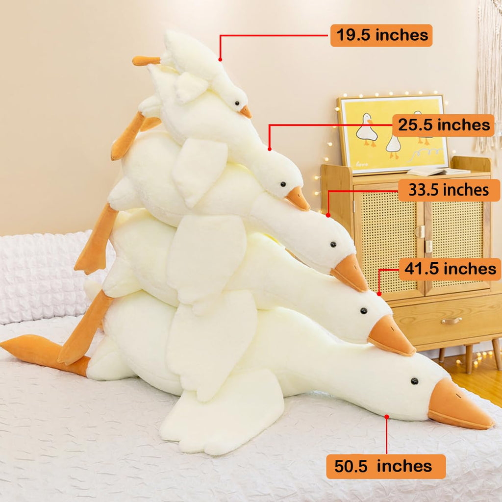 Werdast 19.5-Inch White Goose Plush Pillow – Soft Stuffed Animal Toy