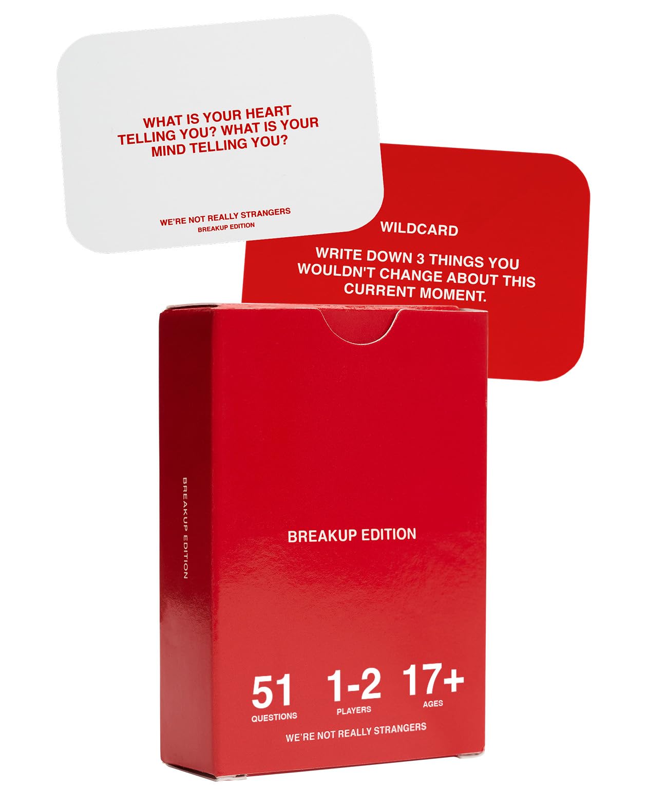 WE'RE NOT REALLY STRANGERS Breakup Edition Expansion - 51 Self-Reflection Cards for Healing After a Breakup, Ages 18+, 1-2 Players
