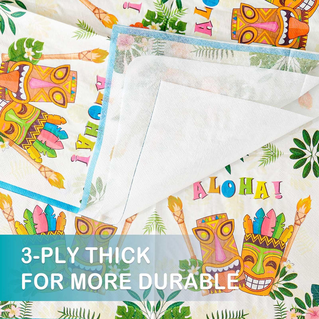 WERNNSAI 48-Piece Hawaiian Luau Party Supplies Set - Plates and Napkins for 16 Guests