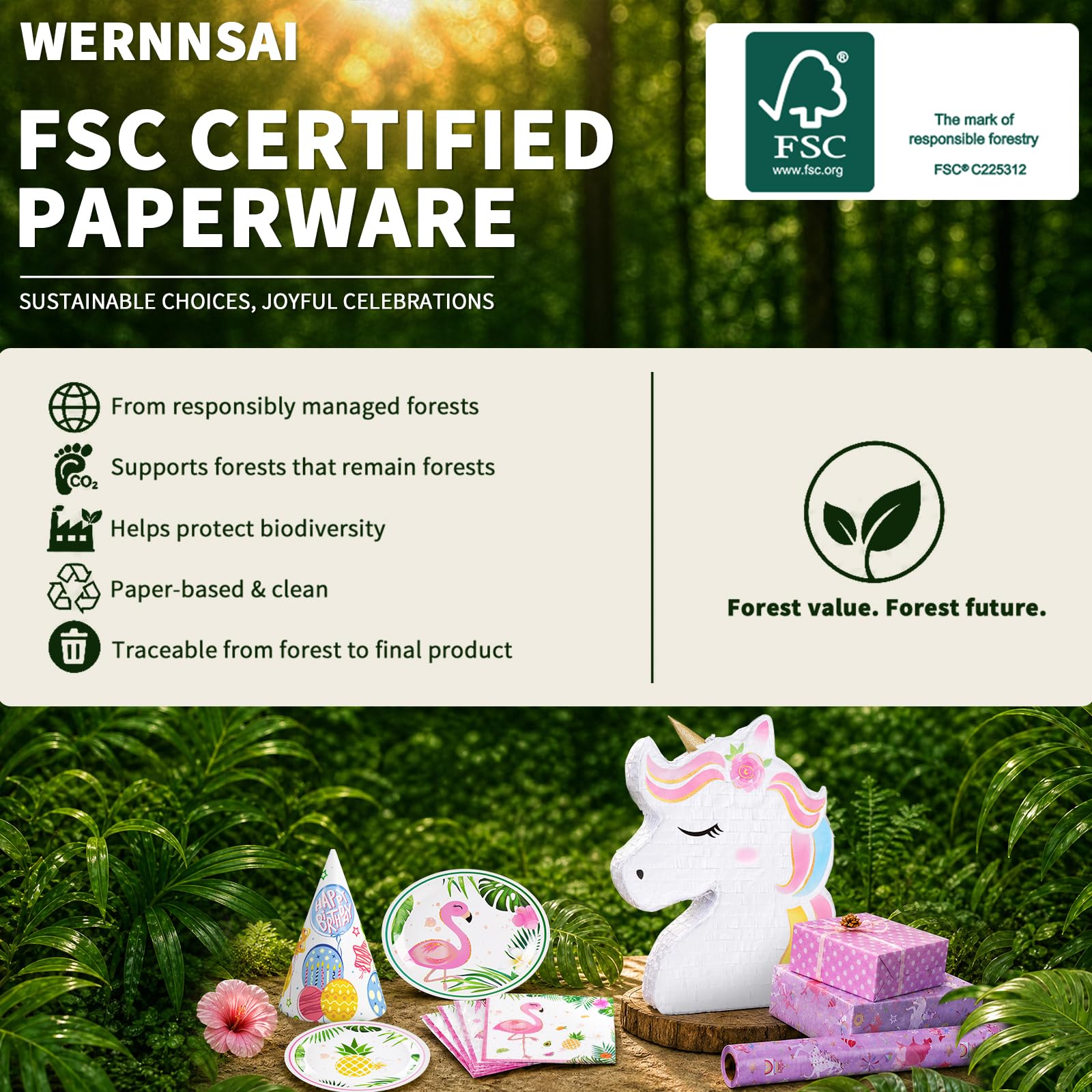 WERNNSAI Ice Cream Tablecloth 2-Pack - 108x54 Inch Plastic Sprinkle Table Cover for Summer Birthday Party Decorations