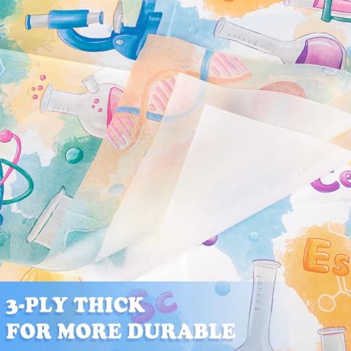 WERNNSAI Science Party Plates and Napkins Set – 48 Pieces for 16 Guests