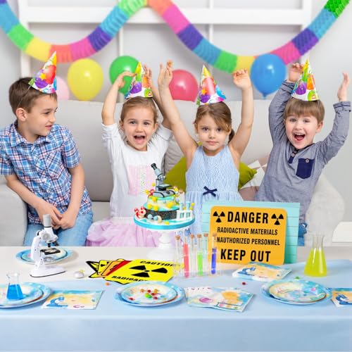 WERNNSAI Science Party Plates and Napkins Set – 48 Pieces for 16 Guests