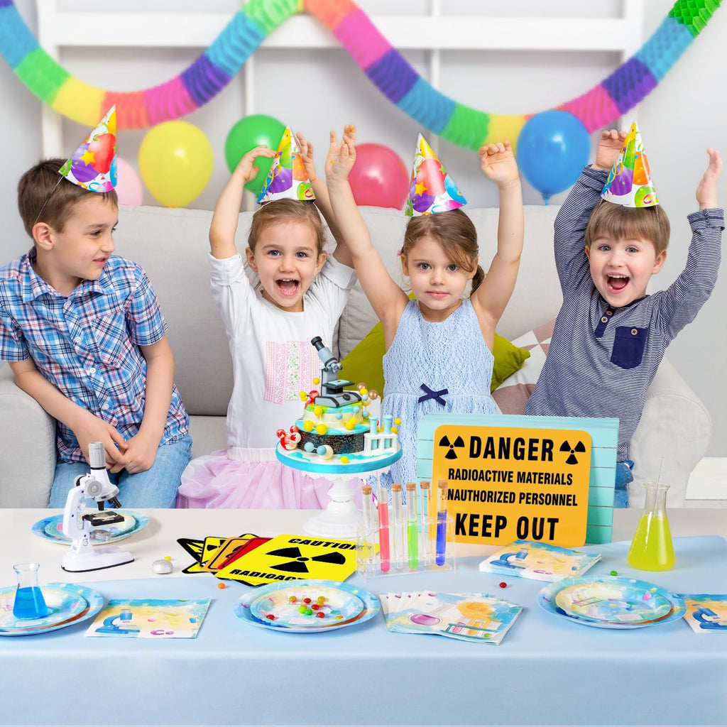 WERNNSAI Science Party Plates and Napkins Set – 48 Pieces for 16 Guests