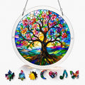 WesGen Acrylic Suncatcher Puzzle – 9.8 Inch Tree of Life DIY Window Decor