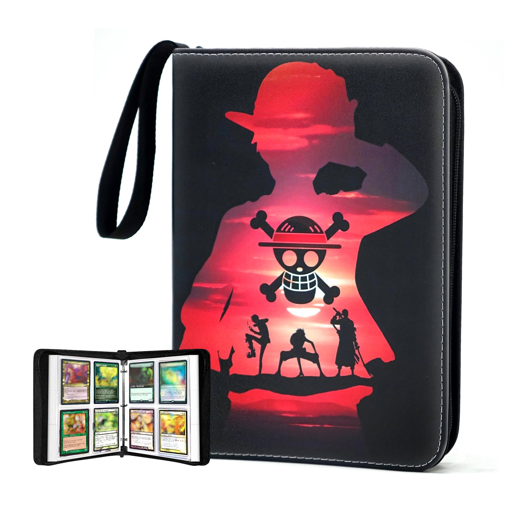 WEST TUNE 400-Pocket Trading Card Binder – Waterproof PU Zipper Album for One Piece, Anime, TCG, and Sports Cards