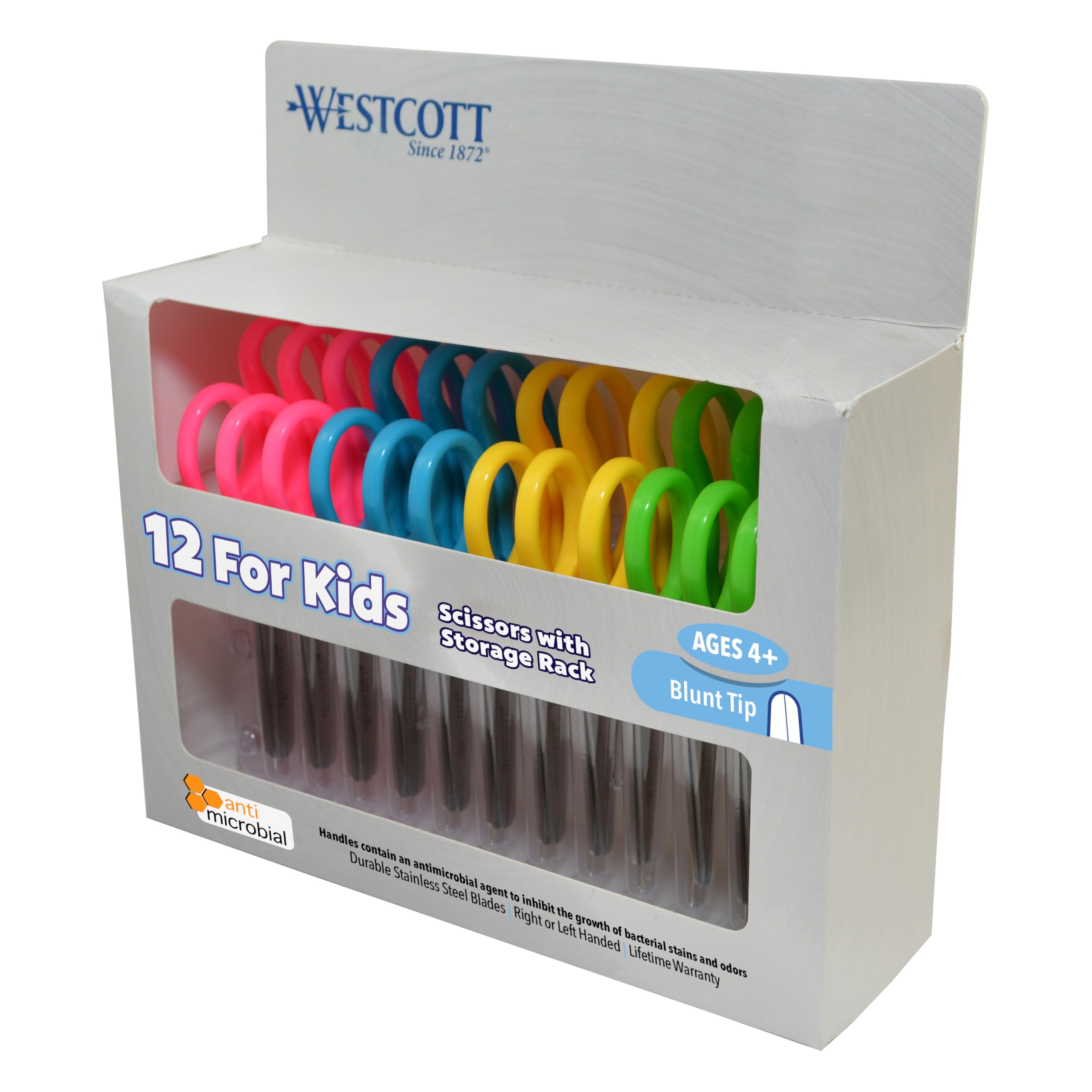 Westcott 5-Inch Blunt Safety Scissors 12-Pack - Left & Right Handed for Kids Ages 4-8