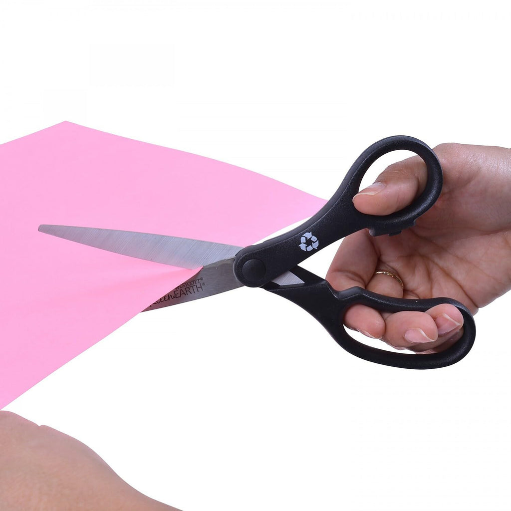 Westcott KleenEarth 8-Inch Scissors - Recycled Materials, Medium Duty, Left/Right Hand Use