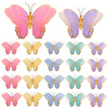 Wettarn 20 Pack 3D Butterfly Table Centerpieces – Gold, Green, Yellow, Purple, Pink & Blue – 10x7 & 12x9 Inches – Mixed Color Party Decor