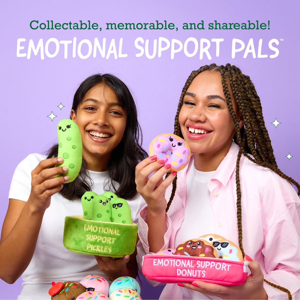 WHAT DO YOU MEME? Emotional Support Bunnies Plush Set – 5 Squishy Bunnies with Basket