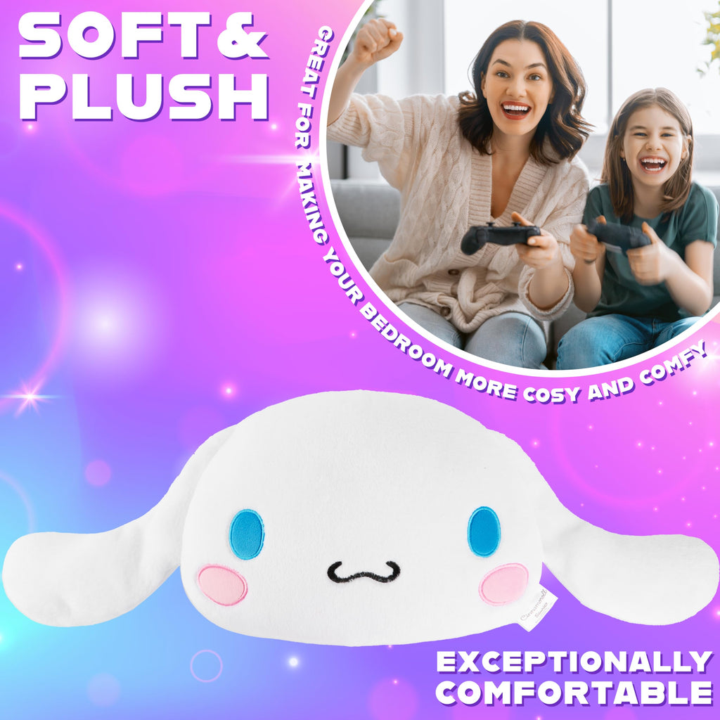 White Cinnamoroll Plush Pillow - Soft Velvet Throw Cushion by Get Trend 15.7x15.4 in