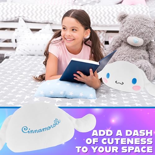 White Cinnamoroll Plush Pillow - Soft Velvet Throw Cushion by Get Trend 15.7x15.4 in