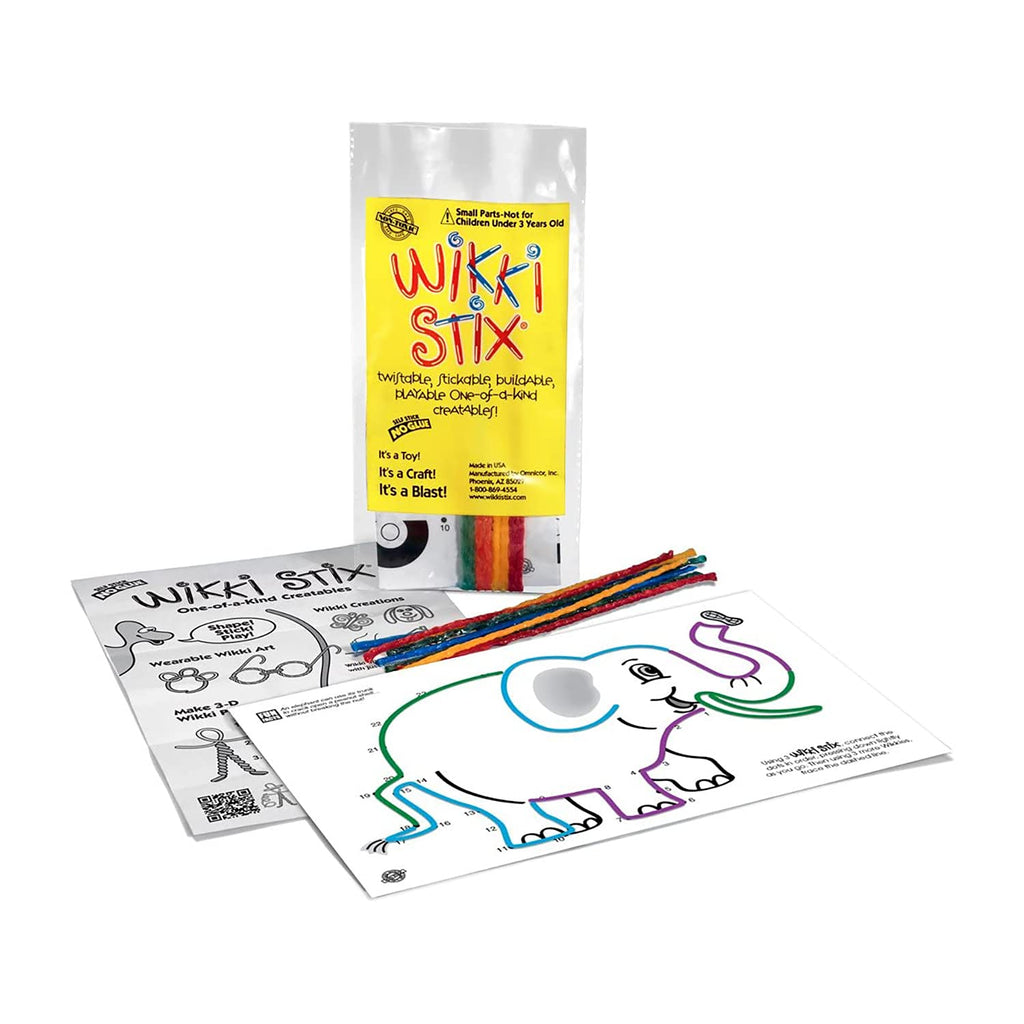 Wikki Stix Animal Activity Pak – 12 Zoo Animal Connect-the-Dot Packs with Fun Facts, Made in USA
