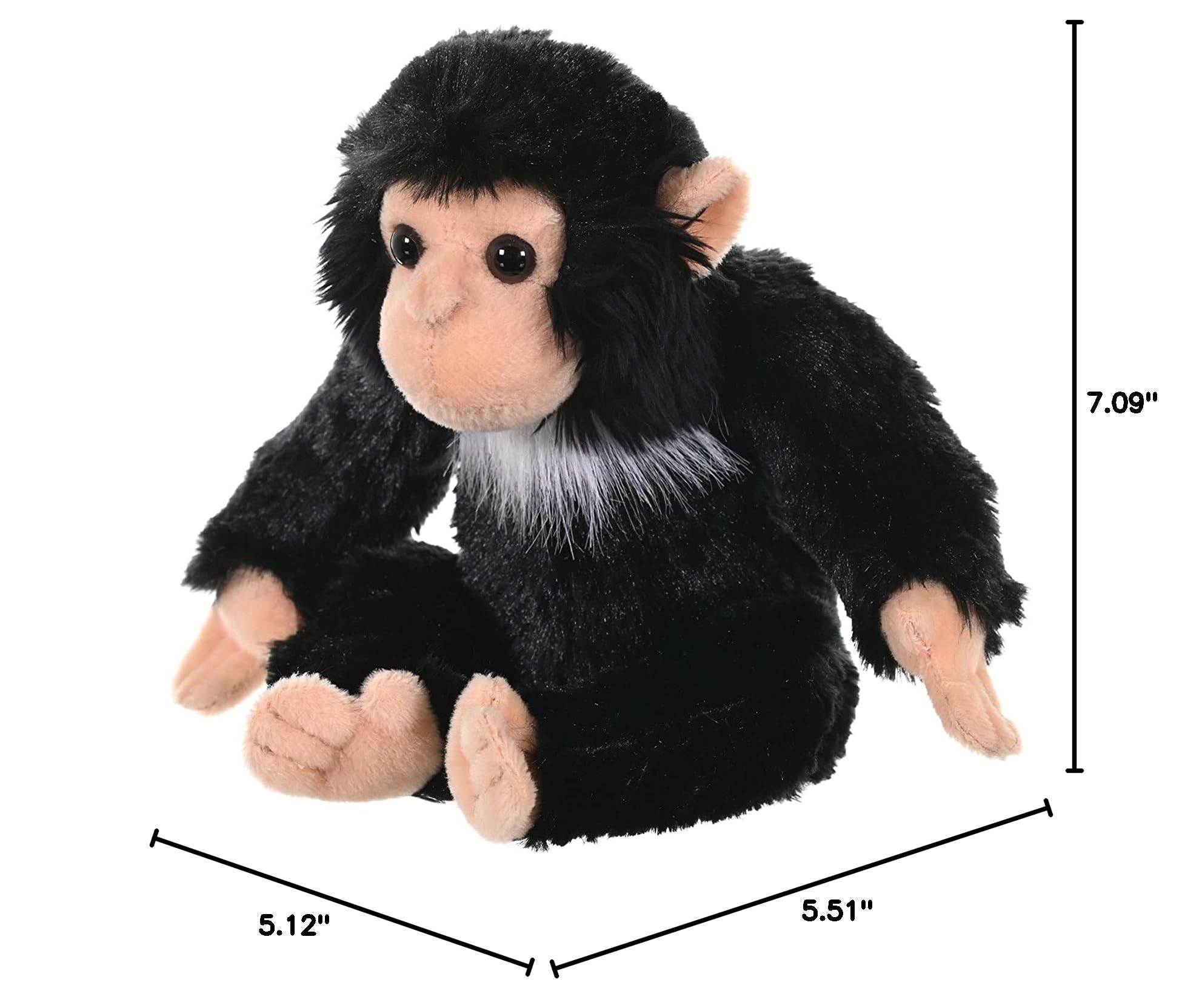 Wild Republic Chimp Baby Plush - 8 Inch Soft Stuffed Animal, Surface Washable