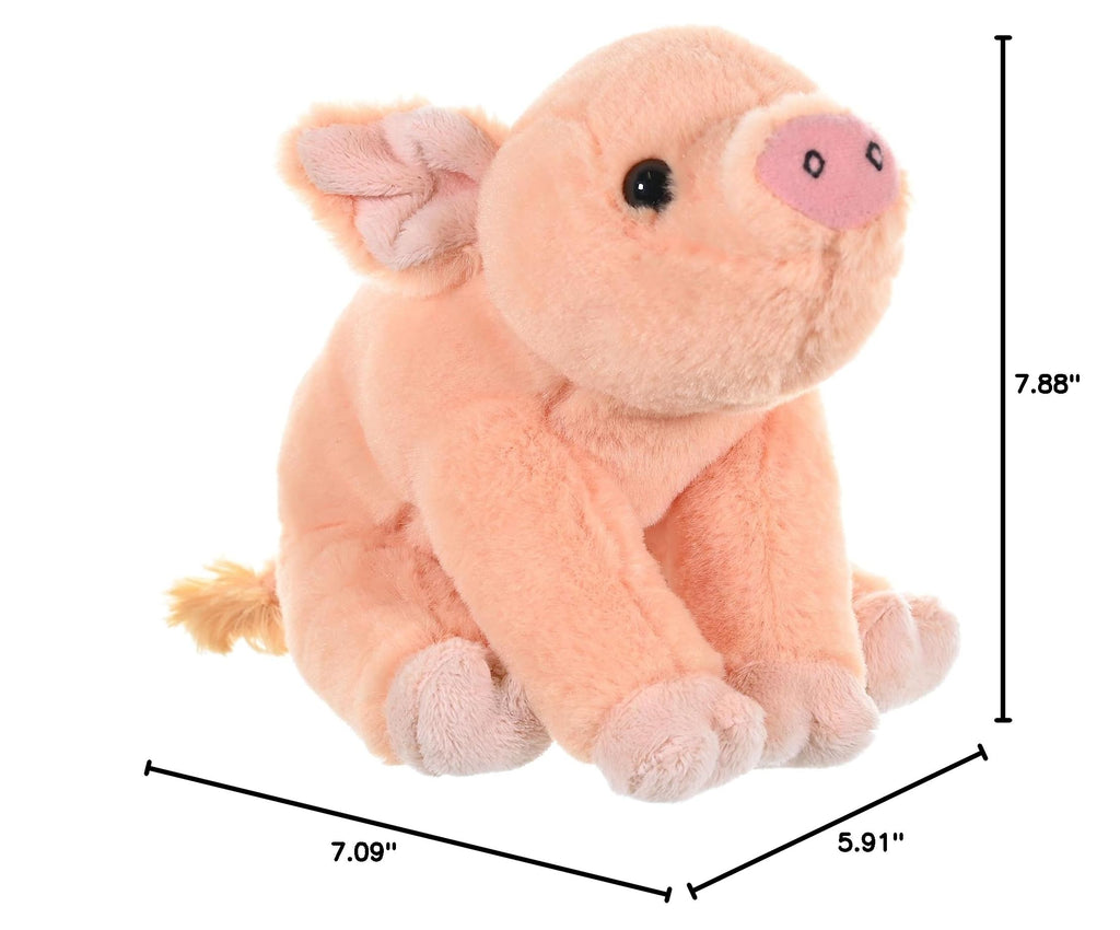Wild Republic Cuddlekins Mini Baby Pig Plush, 8 Inches, Soft Pink Fur Stuffed Animal