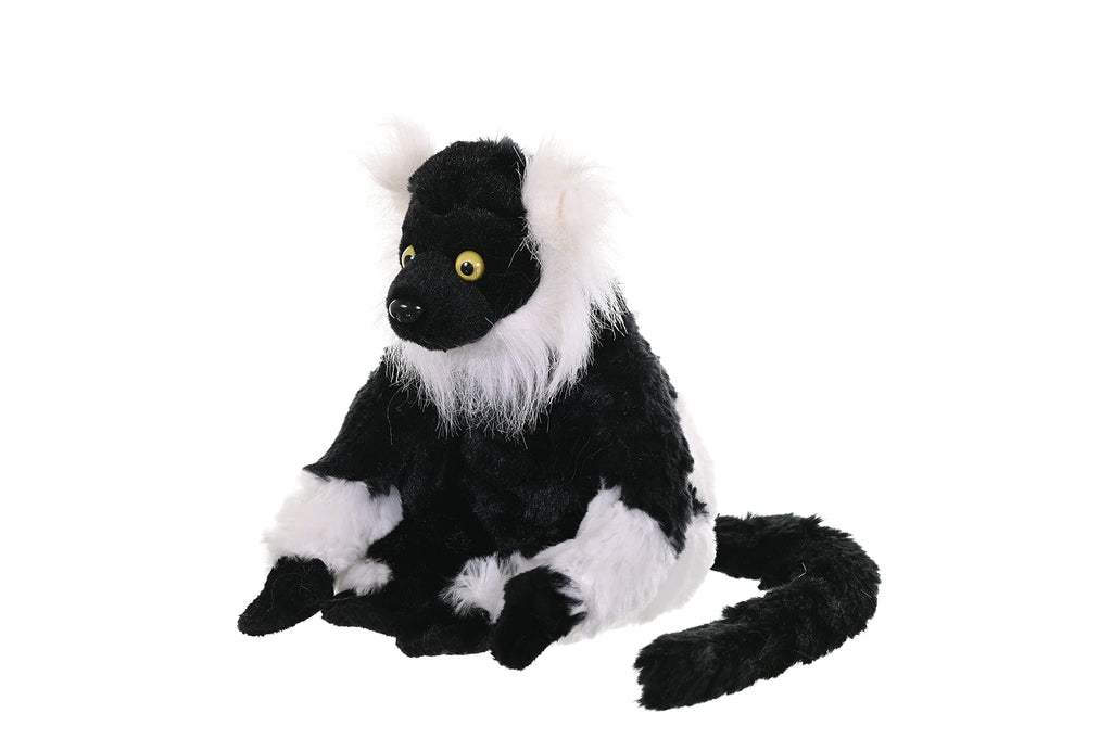 Wild Republic Cuddlekins Mini Black and White Lemur Plush - 8 Inch Stuffed Animal Made from Recycled Water Bottles