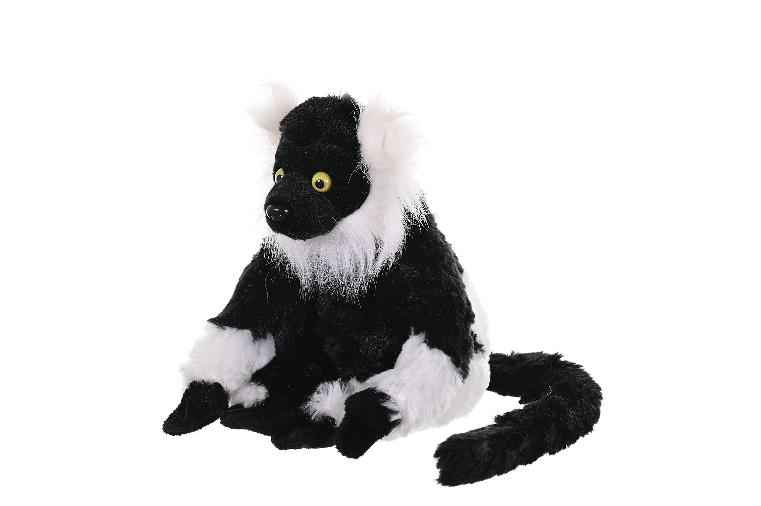Wild Republic Cuddlekins Mini Black and White Lemur Plush - 8 Inch Stuffed Animal Made from Recycled Water Bottles
