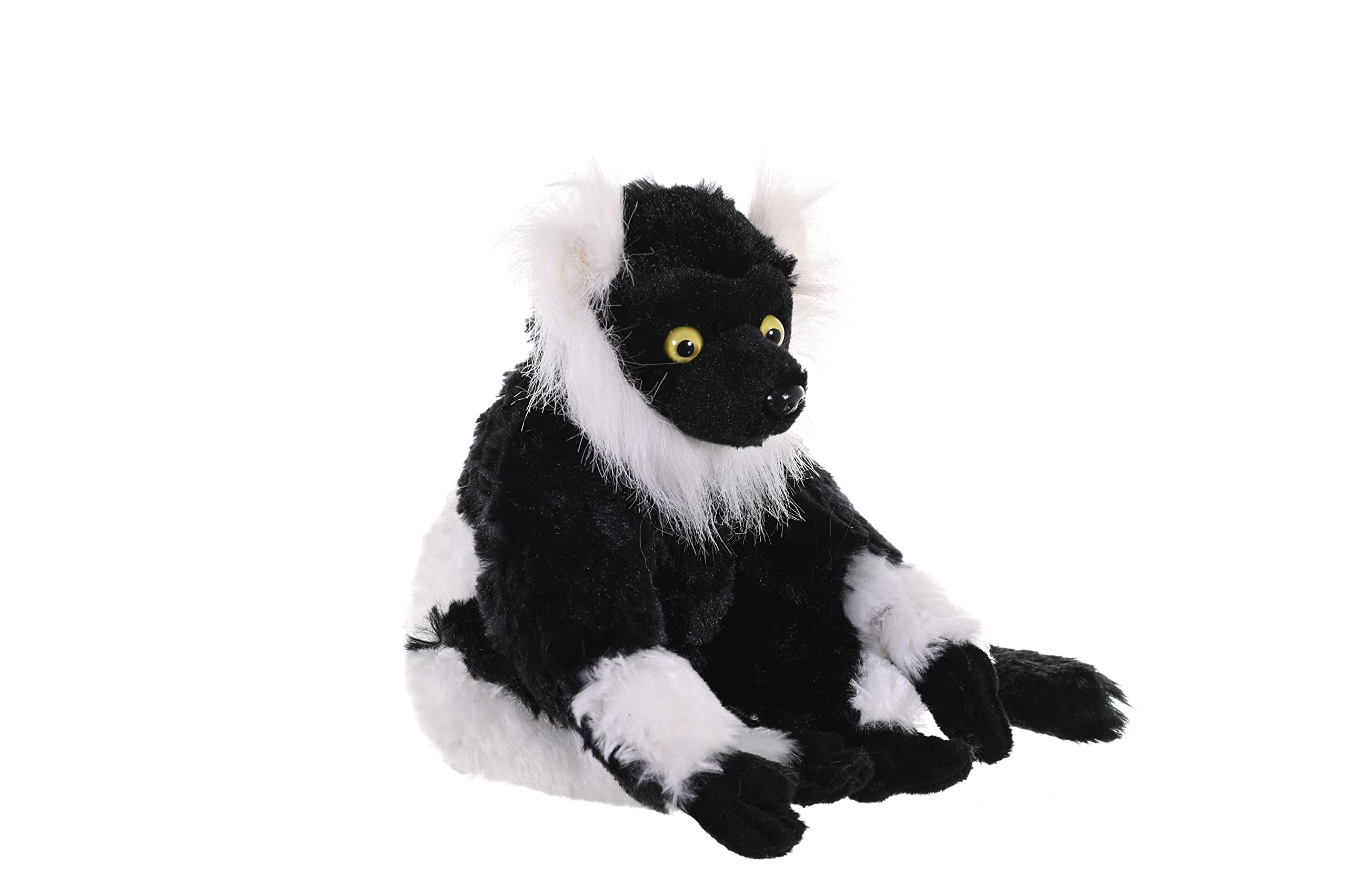 Wild Republic Cuddlekins Mini Black and White Lemur Plush - 8 Inch Stuffed Animal Made from Recycled Water Bottles