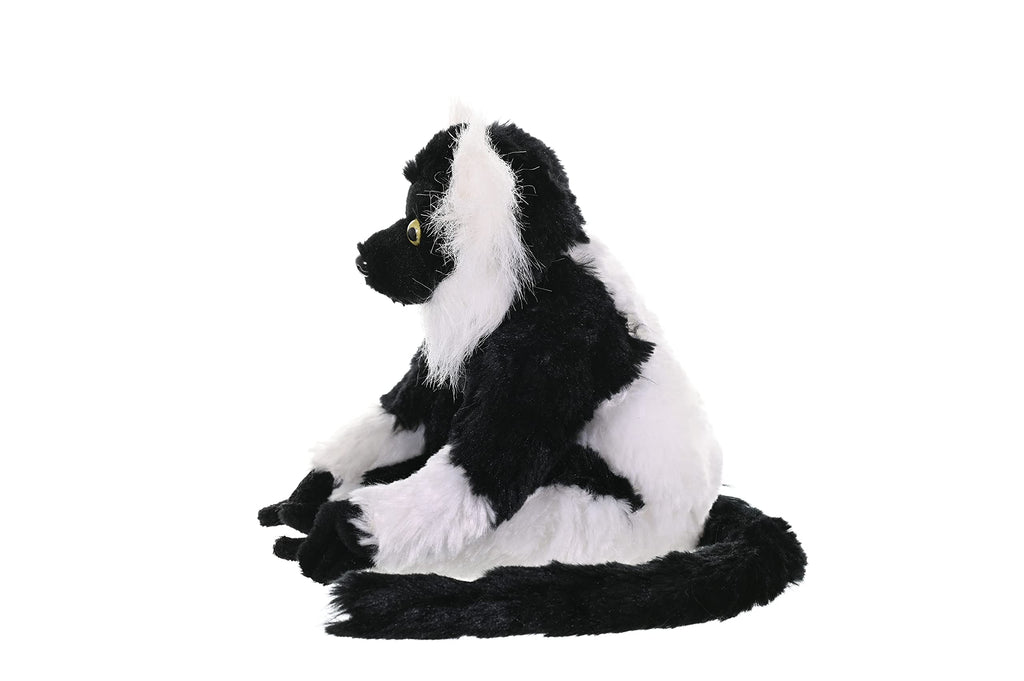 Wild Republic Cuddlekins Mini Black and White Lemur Plush - 8 Inch Stuffed Animal Made from Recycled Water Bottles