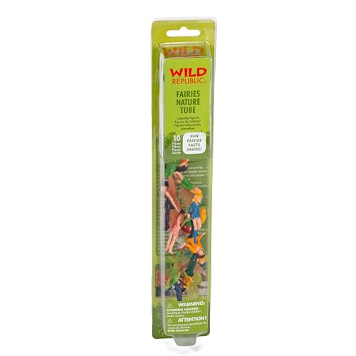 Wild Republic Fairy Figurines Tube – 10 Hand-Painted Winged Fairies with 5 Poses, 2 to 2.25 Inches, Reusable Tube for Travel and Storage, Ages 3+