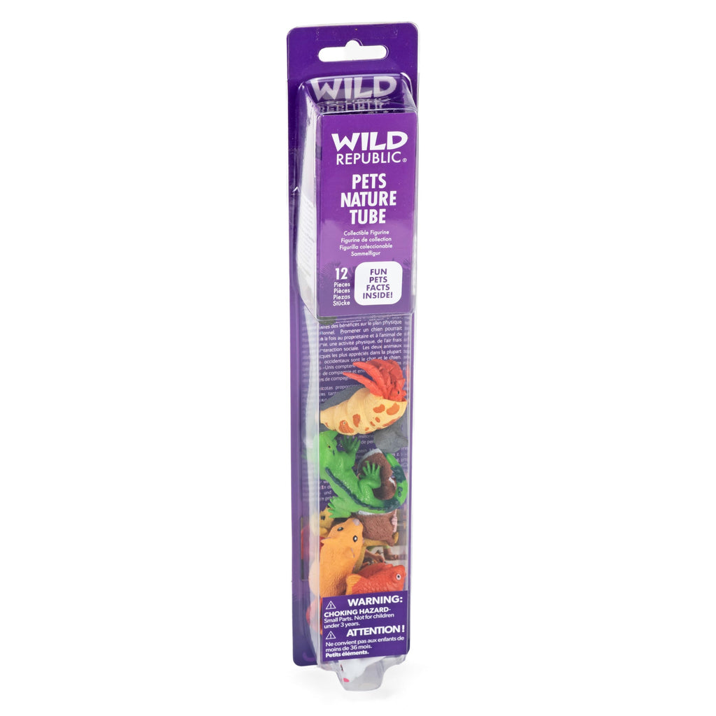 Wild Republic Pet Figurines Tube - 12 Hand-Painted Toy Animals for Imaginative Play, Ages 3+