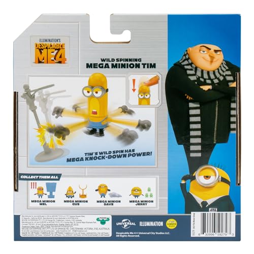Wild Spinning Mega Tim Action Figure from Despicable Me 4 – Press Down to Spin and Knock Down