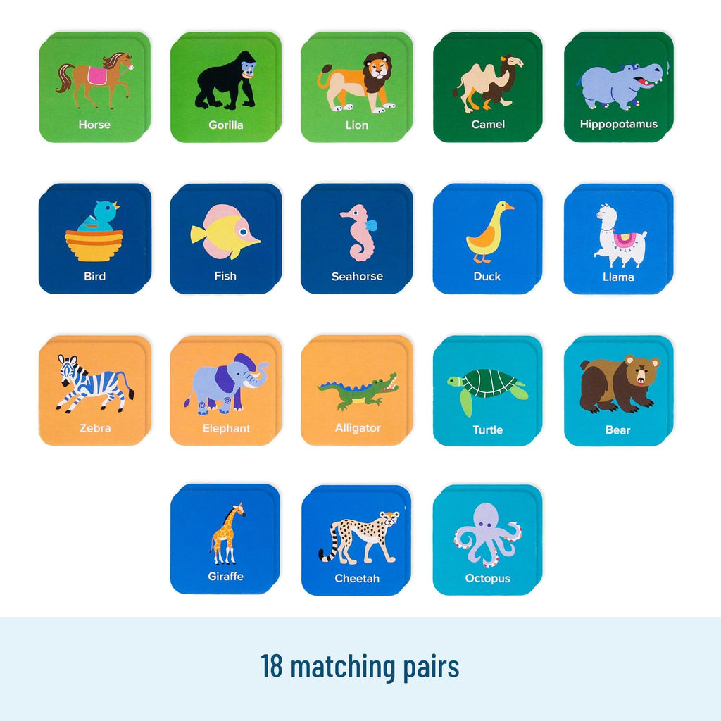 Wildkin Memory Matching Game – 36 Animal Cards for Kids Ages 3+