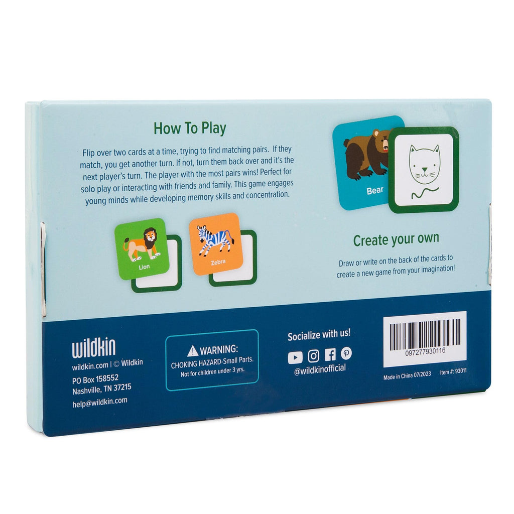 Wildkin Memory Matching Game – 36 Animal Cards for Kids Ages 3+