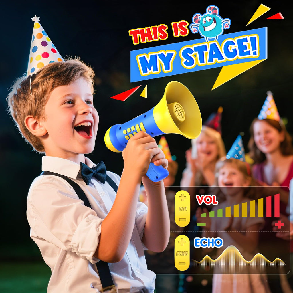 Windidi Rechargeable Voice Changer for Kids - Mini Megaphone with 4 Funny Sound Effects, Echo & Recording