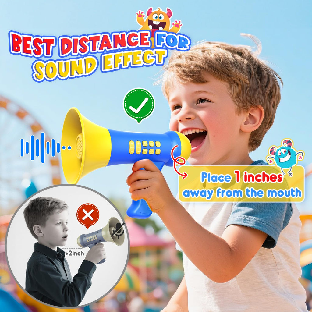 Windidi Rechargeable Voice Changer for Kids - Mini Megaphone with 4 Funny Sound Effects, Echo & Recording