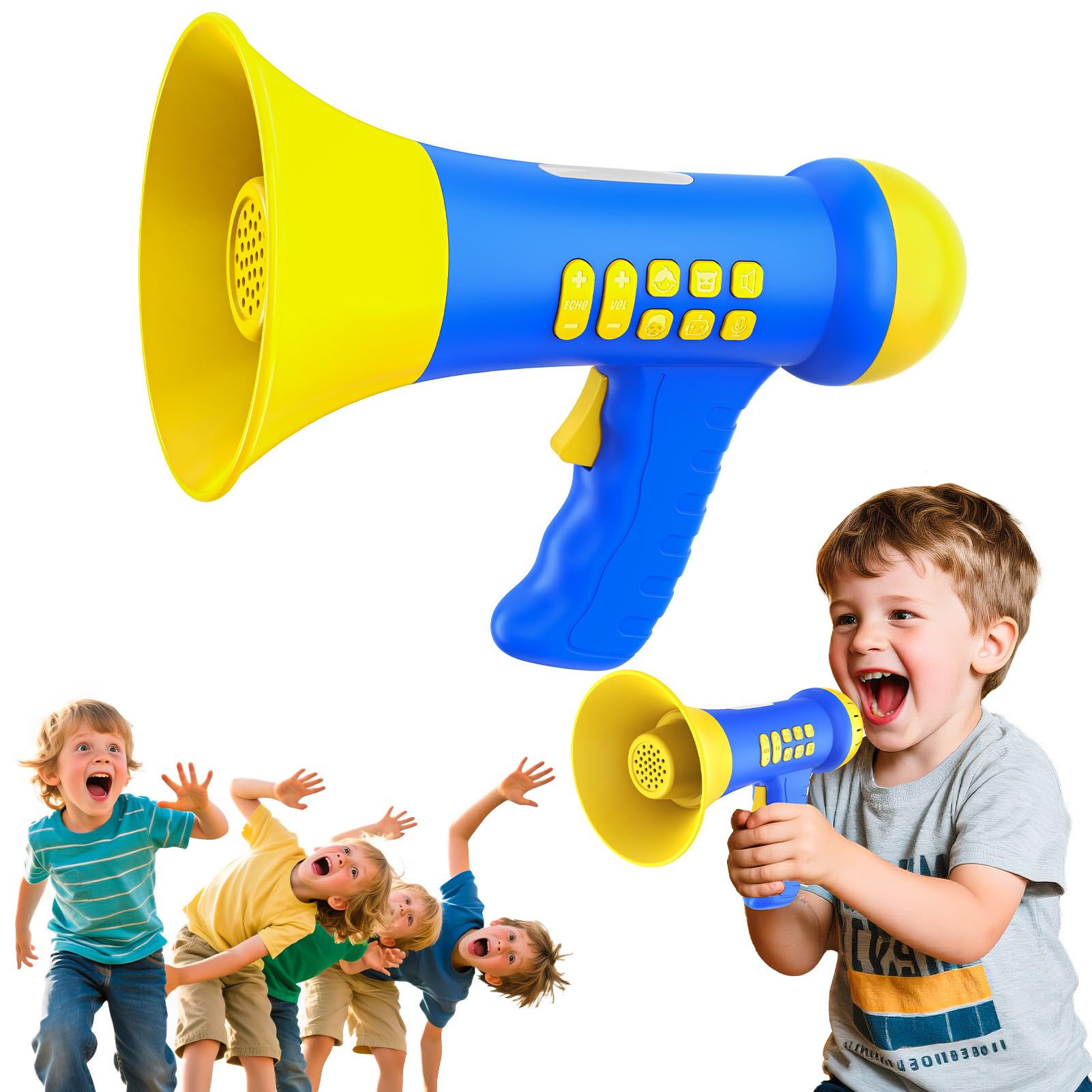 Windidi Rechargeable Voice Changer for Kids - Mini Megaphone with 4 Funny Sound Effects, Echo & Recording